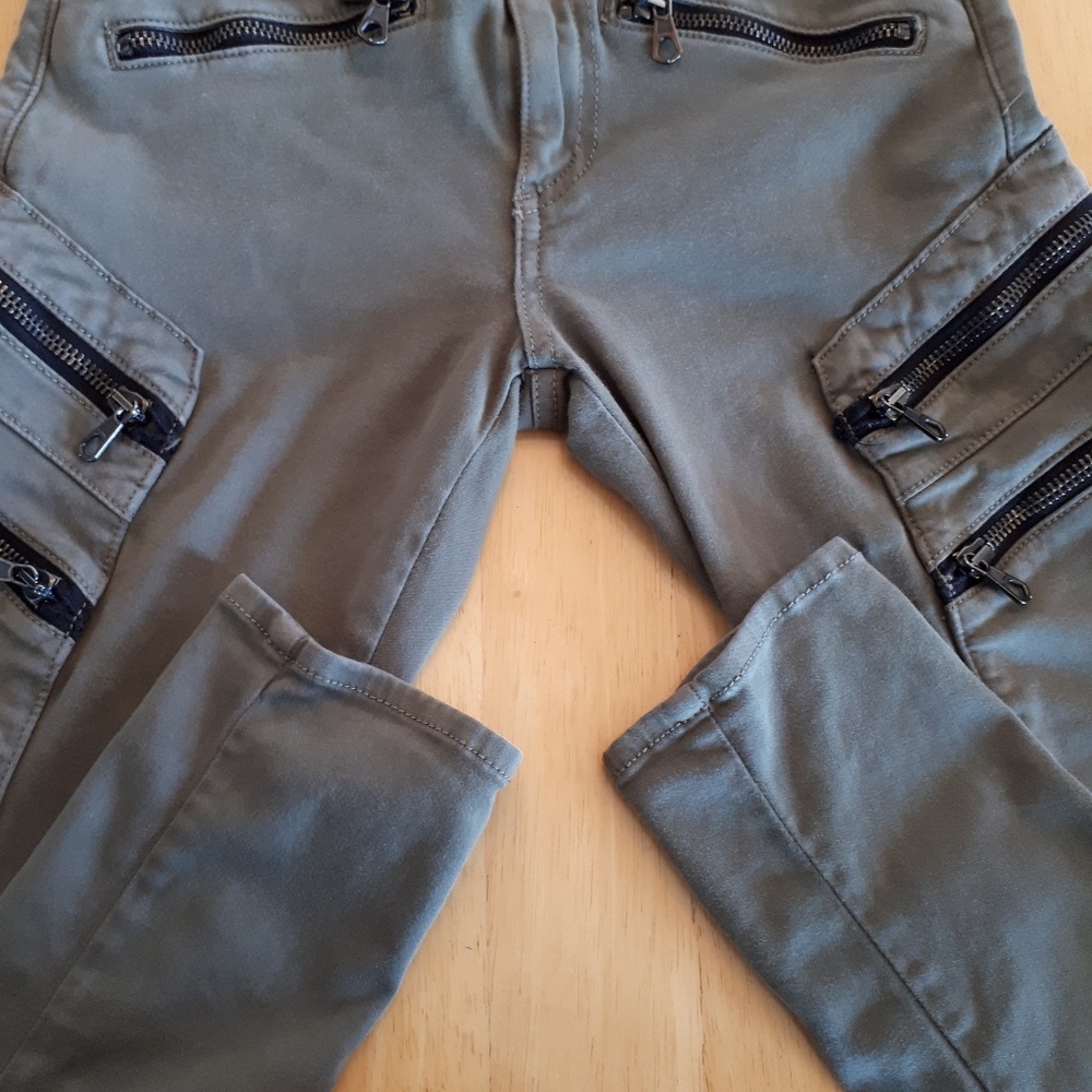 Rag & Bone Lariat Army Green Zipper Jeans - Picture 6 of 8
